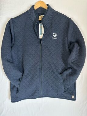 Marine Layer Diamond-Quilt Zip Jacket - Navy